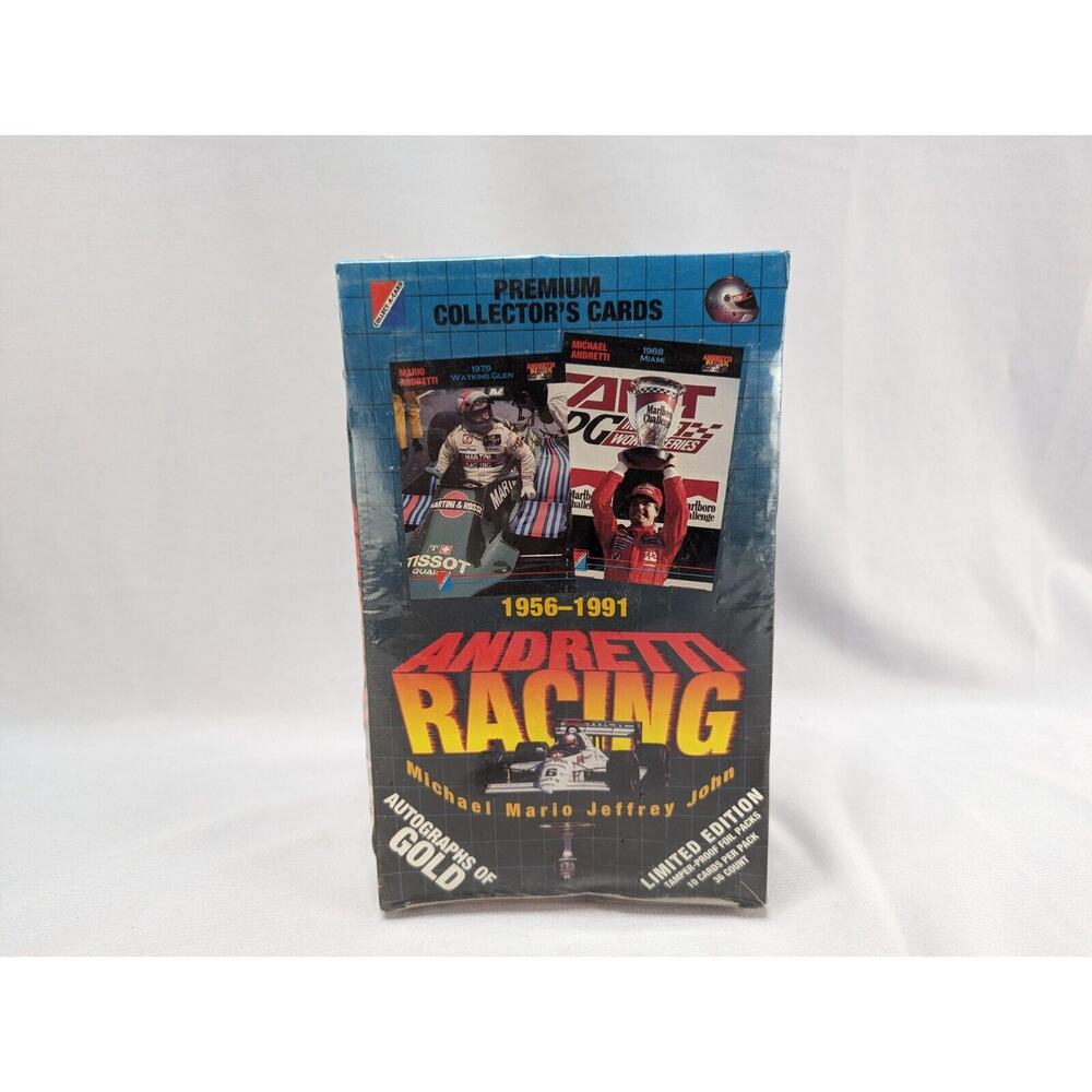 1956-1991 ANDRETTI RACING CARDS SEALED BOX 36 PKS‎ POTENTIAL AUTOGRAPHS GOLD
